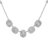2.87CT DIAMOND 18KT WHITE GOLD 3D ROUND & BAGUETTE CLUSTER OVAL LOVE NECKLACE