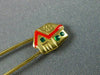ESTATE RED & GREEN ENAMEL 14KT YELLOW GOLD CHRISTMAS HOUSE SAFETY PIN #MILANO31