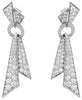 LARGE 4.92CT DIAMOND 14KT WHITE GOLD TRIANGULAR CIRCLE OF LIFE HANGING EARRINGS