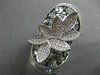 ANTIQUE MASSIVE 1.69CT DIAMOND 18KT BLACK & WHITE GOLD 3D FLORAL ETOILE RING