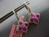 ESTATE LARGE 4.16CT DIAMOND & AAA PINK SAPPHIRE 14KT ROSE GOLD 3D OVAL & ROUND EARRINGS