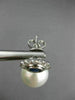 ESTATE 1.55CT DIAMOND AAA SAPPHIRE & SOUTH SEA PEARL 18KT WHITE GOLD 3D EARRINGS