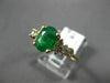 ESTATE 1.45CT DIAMOND & AAA OVAL CUT EMERALD 14KT YELLOW GOLD 3D ENGAGEMENT RING