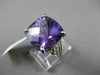ANTIQUE 9.66CT DIAMOND & AAA AMETHYST 14K WHITE GOLD 3D FILIGREE ENGAGEMENT RING
