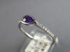 .41CT DIAMOND & AAA AMETHYST 14KT WHITE GOLD PEAR SHAPE & ROUND BEZEL LOVE RING