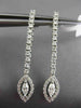 ESTATE .78CT ROUND & MARQUISE DIAMOND 18KT WHITE GOLD HALO HANGING EARRINGS VVS