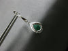 1.88CT DIAMOND & AAA EMERALD 14KT WHITE GOLD PEAR SHAPE & ROUND HANGING EARRINGS