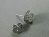ESTATE .83CT DIAMOND 18K WHITE GOLD 3D SQUARE CLASSIC HALO CLUSTER STUD EARRINGS