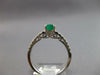 ESTATE .70CT DIAMOND & AAA EMERALD 18K WHITE GOLD SQUARE & ROUND ENGAGEMENT RING