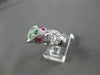 ESTATE LARGE .92CT DIAMOND TSAVORITE & RUBY 14KT WHITE GOLD 3D HAPPY TIGER RING