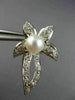 LARGE .50CT DIAMOND & AAA SOUTH SEA PEARL 14K WHITE GOLD 3D FLOWER LEAF EARRINGS