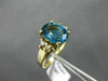 ANTIQUE 2.35CT ROUND DIAMOND & AAA OVAL BLUE TOPAZ 14KT YELLOW GOLD RING #16494