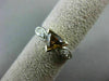 1CT ROUND & TRILLON WHITE & FANCY YELLOW DIAMOND 14KT WHITE GOLD ENGAGEMENT RING