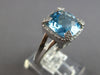 4.66CT DIAMOND & AAA BLUE TOPAZ 14KT WHITE GOLD CUSHION & ROUND ENGAGEMENT RING