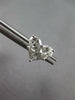 1.48CT DIAMOND 18K WHITE GOLD PRINCESS & MOON CUT INVISIBLE HEART STUD EARRINGS