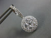 ESTATE LARGE 2.39CT DIAMOND 18KT WHITE GOLD CLUSTER FLOWER HALO HANGING EARRINGS
