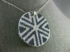 ESTATE LARGE 3.70CT DIAMOND & AAA SAPPHIRE 18K WHITE GOLD 3D ROUND STAR PENDANT