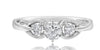 .44CT DIAMOND 14KT WHITE GOLD 3D ROUND 3 STONE FLOWER FILIGREE ENGAGEMENT RING