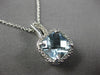 1.85CT DIAMOND & AAA AQUAMARINE 14KT WHITE GOLD CUSHION & ROUND FLOATING PENDANT