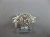 ESTATE .97CT DIAMOND 14KT WHITE GOLD 3D ROUND CLUSTER HALO FRIENDSHIP FUN RING