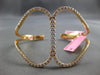 EXTRA LARGE 2.77CT DIAMOND 18KT ROSE GOLD DOUBLE TEAR DROP LOVE BANGLE BRACELET