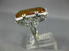 ANTIQUE LARGE 9.40CT AAA CITRINE 18KT WHITE GOLD SOLITAIRE FILIGREE RING #26609