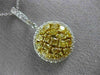 ESTATE LARGE 2.13CT WHITE & FANCY YELLOW DIAMOND 18KT 2 TONE GOLD ROUND PENDANT