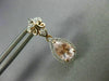 1.75CT DIAMOND & AAA MORGANITE 14KT WHITE & ROSE GOLD TEAR DROP HANGING EARRINGS
