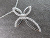 ESTATE 1.02CT DIAMOND 14KT WHITE GOLD MULTI LEAF INFINITY CROSS FLOATING PENDANT