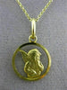 ESTATE 14KT YELLOW GOLD CIRCULAR 3D HANDCRAFTED ANGEL PENDANT & CHAIN #25016