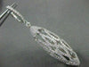 ANTIQUE 3.07CT DIAMOND 18K WHITE GOLD LONG FILIGREE DOME HANGING EARRINGS E00897