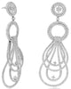 LARGE 5.35CT DIAMOND 18KT WHITE GOLD 3D MULTI ROW LOVE KNOT CHANDELIER EARRINGS