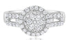 .81CT DIAMOND 14KT WHITE GOLD 3D ROUND CLASSIC CLUSTER HALO FRIENDSHIP FUN RING