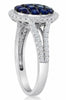 1.84CT DIAMOND & SAPPHIRE 14KT WHITE & BLACK GOLD ROUND & SQUARE INVISIBLE RING