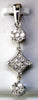 .50CT DIAMOND 14KT WHITE GOLD 3D ROUND & PRINCESS FLOWER SQUARE FLOATING PENDANT