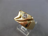 LARGE .35CT DIAMOND 14K YELLOW GOLD SOLITAIRE ROUND BEZEL SQUARE MENS RING 28153