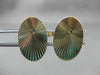 ESTATE EXTRA LARGE 14KT YELLOW GOLD OVAL SUNBURST CUFF LINKS #19858