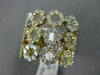 ESTATE LARGE 2.98CT DIAMOND 18KT TRI COLOR GOLD 3D OPEN CIRCLE FLEXIBLE FUN RING