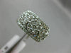 ESTATE WIDE 1.36CT DIAMOND 18KT WHITE GOLD FLOWER PAST PRESENT FUTURE LOVE RING