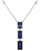 5.09CT DIAMOND & AAA SAPPHIRE 18KT WHITE GOLD EMERALD CUT & ROUND LOVE NECKLACE