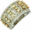 ESTATE WIDE 2.04CT WHITE & FANCY YELLOW DIAMOND 14KT WHITE GOLD ANNIVERSARY RING