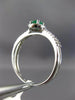 ESTATE .55CT DIAMOND & EMERALD 14KT WHITE GOLD CLASSIC OVAL HALO ENGAGEMENT RING