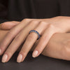 3.10CT AAA SAPPHIRE 14KT WHITE GOLD CLASSIC SHARED PRONG ETERNITY LOVE FUN RING