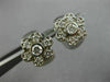 ESTATE .50CT ROUND DIAMOND 14KT WHITE GOLD CLASSIC FLOWER HUGGIE EARRINGS #21898