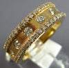 ESTATE .89CT DIAMOND 14KT YELLOW GOLD 3D ROUND ETOILE WEDDING ANNIVERSARY RING