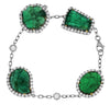 EXTRA LARGE 22.55CT DIAMOND & AAA EMERALD 18K WHITE GOLD 3D MULTI SHAPE BRACELET