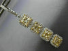 LARGE 7.15CT WHITE & FANCY YELLOW DIAMOND 18KT TWO TONE GOLD 3D HANGING EARRINGS