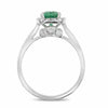 1.19CT DIAMOND & AAA EMERALD 18KT WHITE GOLD 3D HALO CLASSIC ENGAGEMENT RING