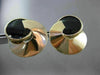 ESTATE LARGE 14KT YELLOW GOLD SWIRL AAA BLACK ONYX CLIP ON EARRINGS #22548