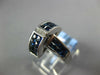WIDE 3.47CT DIAMOND &AAA SAPPHIRE 18K WHITE GOLD PRINCESS & ROUND PLUS SIGN RING